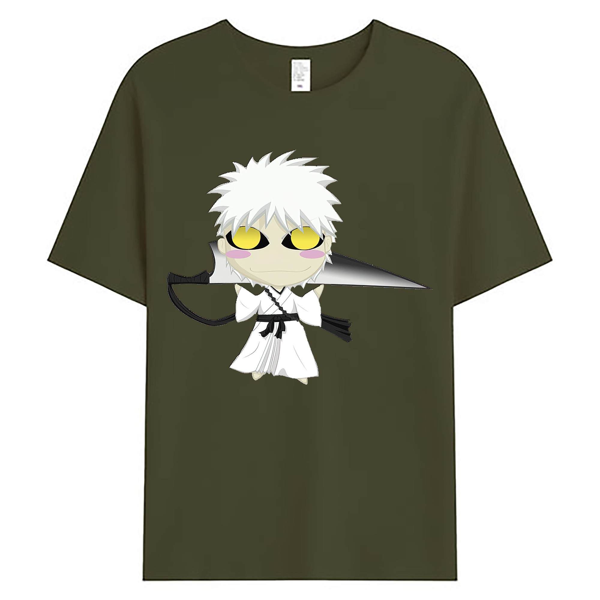 （画像用） ブリーチ 黒崎一護（くろさき いちご）BLEACH Kurosaki Ichigo 綿100％ メンズ半袖Tシャツ｜肌触りやわらか＆通気性